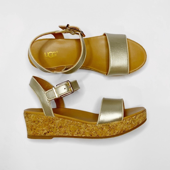 UGG Other - NWOT UGG Kids Milley Metallic Wedge Sandal